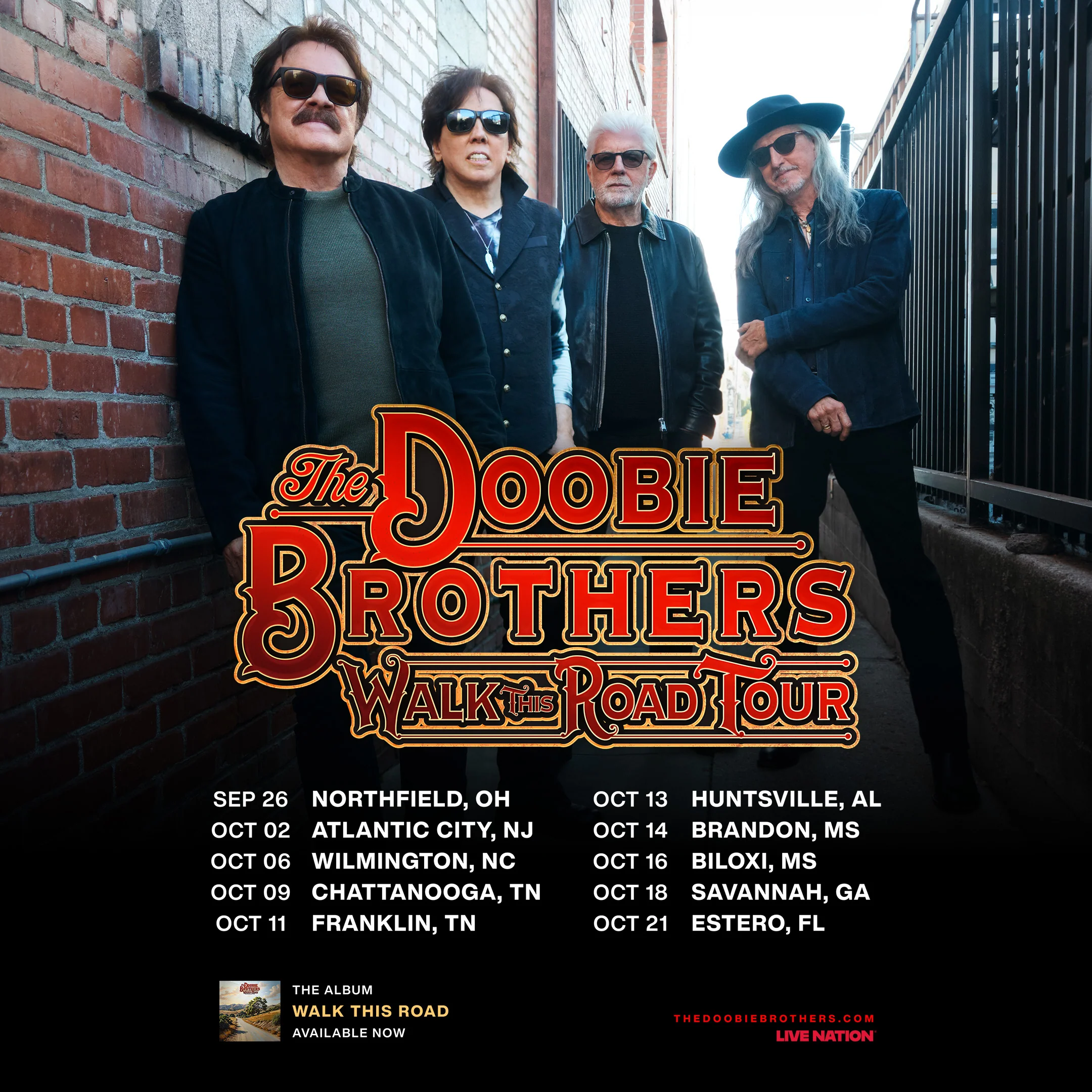 The Doobie Brothers 2026 tour poster